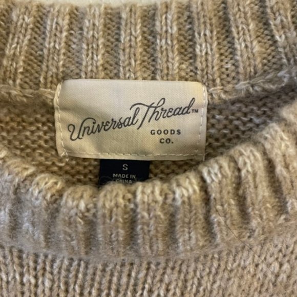 NWOT Universal Threads Beige, Brown, Rust Color Block Crew Neck Sweater Size S - Picture 3 of 6